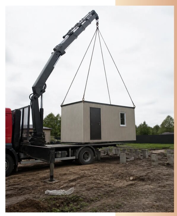 Доставка бытовок манипулятором в Нижневартовске по цене от 5180 р. | БытовкаПрофи-Нжт